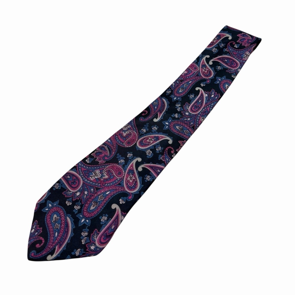 VTG Bert Pulitzer‎ Mens Multicolor Paisley Floral Silk Ancient Madder Neck Tie